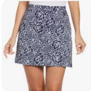 Rafaella Navy and White Floral A-Line Skort